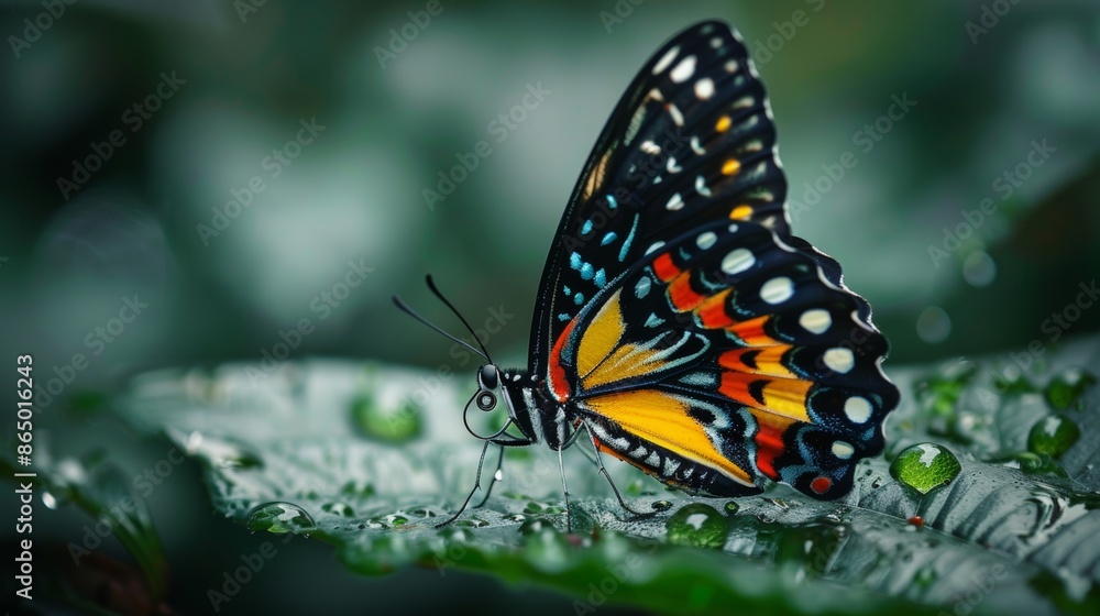 Fototapeta premium Small Butterfly with Colorful Wings