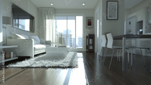 An elegant living room with...
