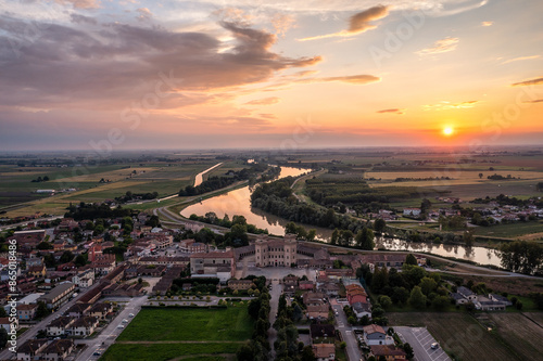 Aerial View Over Mesola, Province of Ferrara, Emilia-Romagna, Italy