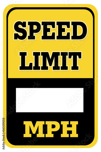 SPEED LIMIT blank ROAD SIGN
