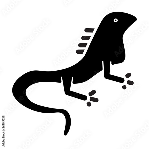 Iguana Vector Glyph Icon Design
