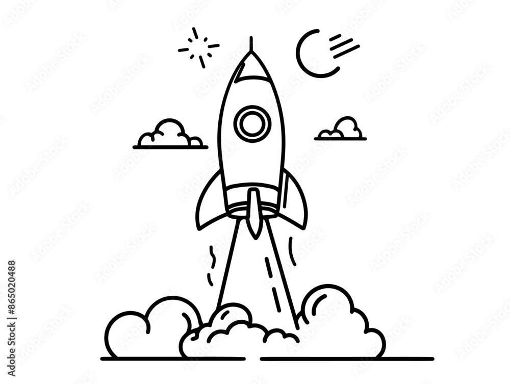 Ambition Soars: The Minimalist Ascent of a Rocket's Journey Ambition Soars: The Minimalist Ascent of a Rocket's Journey