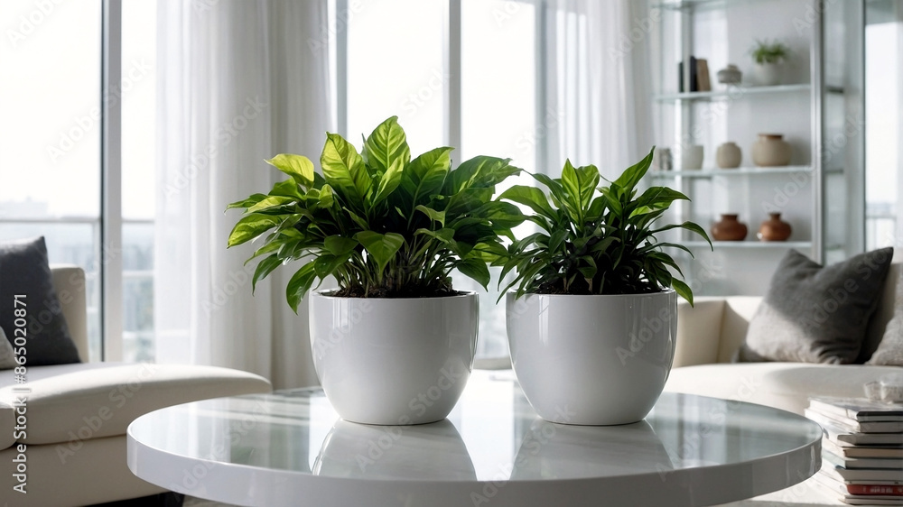 plants on a white plant pot in a condominium, growing plants in a Modern Condominium, eco, green plants, Nature in a City life, close-up plants in a white condominium. plants on a white plant pot in a condominium, growing plants in a Modern Condominium, eco, green plants, Nature in a City life, close-up plants in a white condominium.