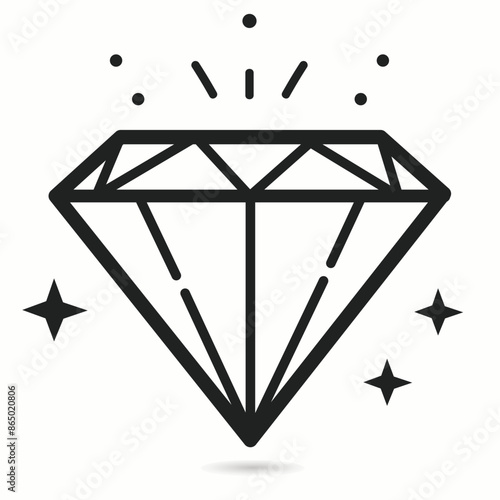 Diamond icon or Jewelry symbol Gem Stone 