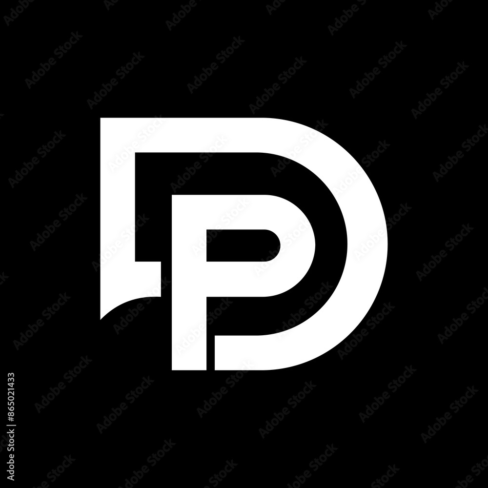 initial DP logo on a black and white background initial DP logo on a black and white background