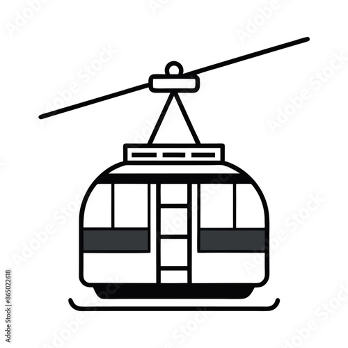 Abstract concept of cable transit Diagram of an aerial tramway
