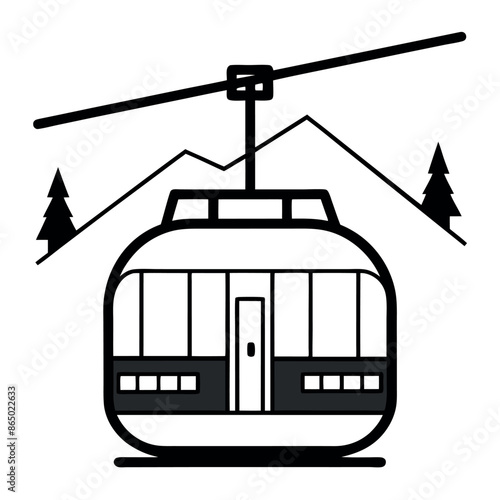 Abstract concept of cable transit Diagram of an aerial tramway
