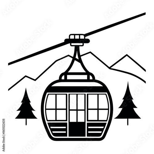 Abstract concept of cable transit Diagram of an aerial tramway

