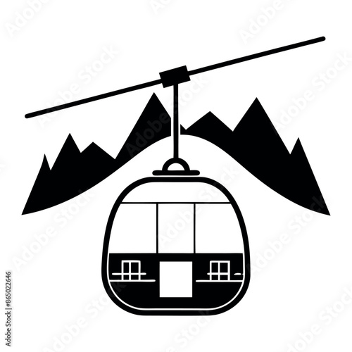 Abstract concept of cable transit Diagram of an aerial tramway
