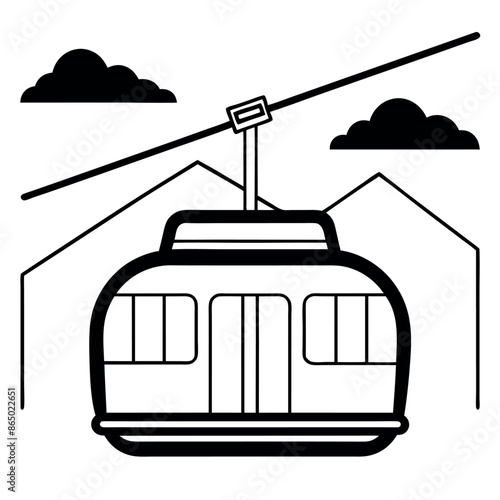 Abstract concept of cable transit Diagram of an aerial tramway
