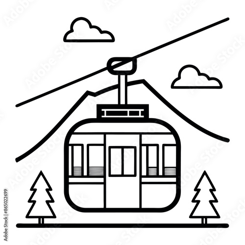Abstract concept of cable transit Diagram of an aerial tramway
