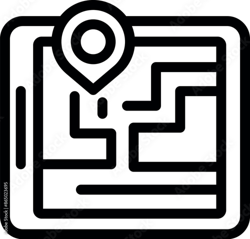 Location pin is marking a specific position on a digital map, indicating a point of interest for navigation