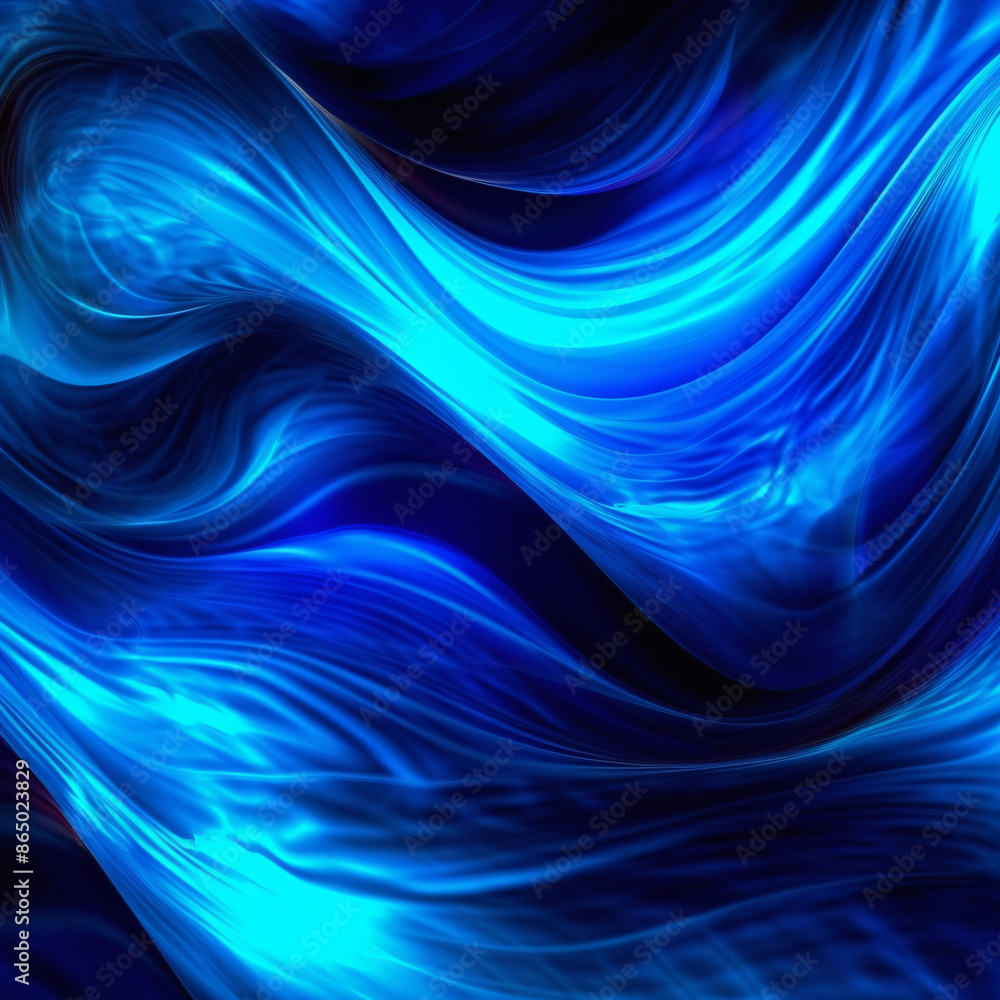 Fototapeta premium Aquatic Fluidity: A Blue Wavy Formation