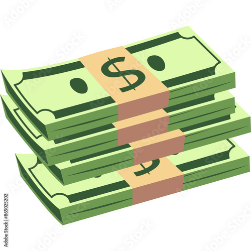Golden Coin and Dollar Banknote Illustration