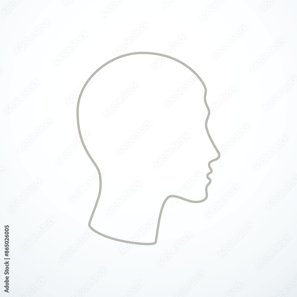 Man head silhouette line icon. Vector illustration Man head silhouette line icon. Vector illustration