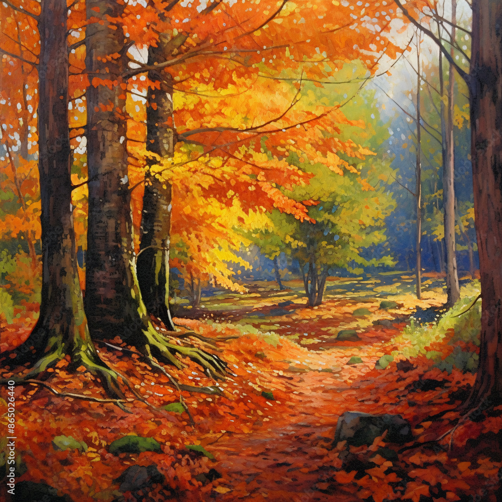 Fototapeta premium Autumn's Radiance in the Forest