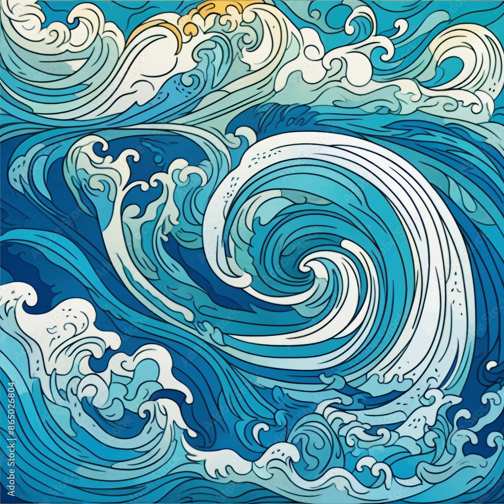 Awe-Inspiring Ocean Wave Illustration Awe-Inspiring Ocean Wave Illustration