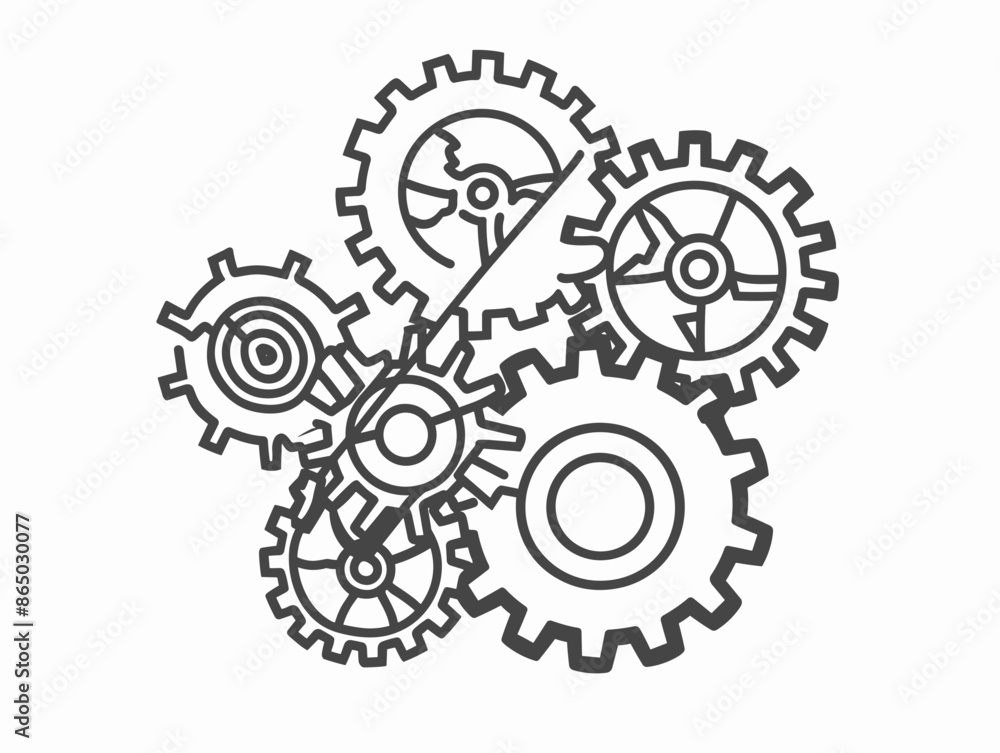 Interlocking Gears: Embracing the Dynamic Evolution of Technology in a Minimalist Masterpiece Interlocking Gears: Embracing the Dynamic Evolution of Technology in a Minimalist Masterpiece