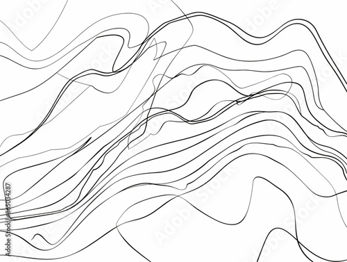 Data Stream: Continuous Flow of Information - One-Line Figure Outline Drawing