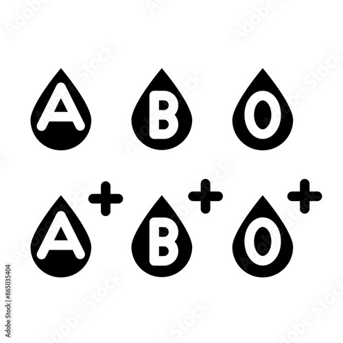 Blood Types Vector Glyph Icon Design
