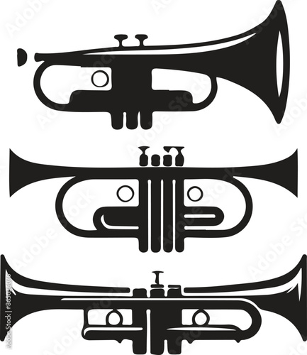 trumpet isolated on white background