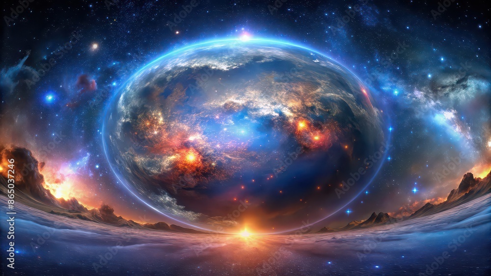 360 degree equirectangular projection of a space background with nebula and stars, HDRI spherical panorama 360 degree equirectangular projection of a space background with nebula and stars, HDRI spherical panorama