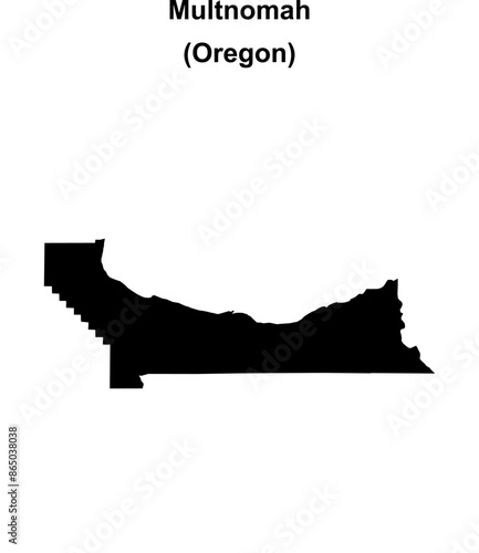 Multnomah County (Oregon) blank outline map