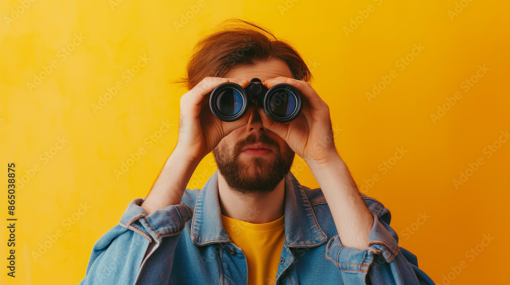a person facing the camera wearing a denim jacket, standing against a vibrant yellow background. The face is blurred to maintain the anonymity of the person. a person facing the camera wearing a denim jacket, standing against a vibrant yellow background. The face is blurred to maintain the anonymity of the person.