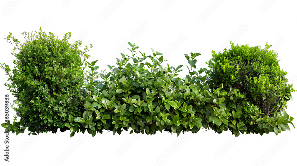 Obraz premium Set of lush garden bushes cut out