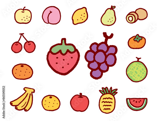 かわいい果物のアイコンイラスト