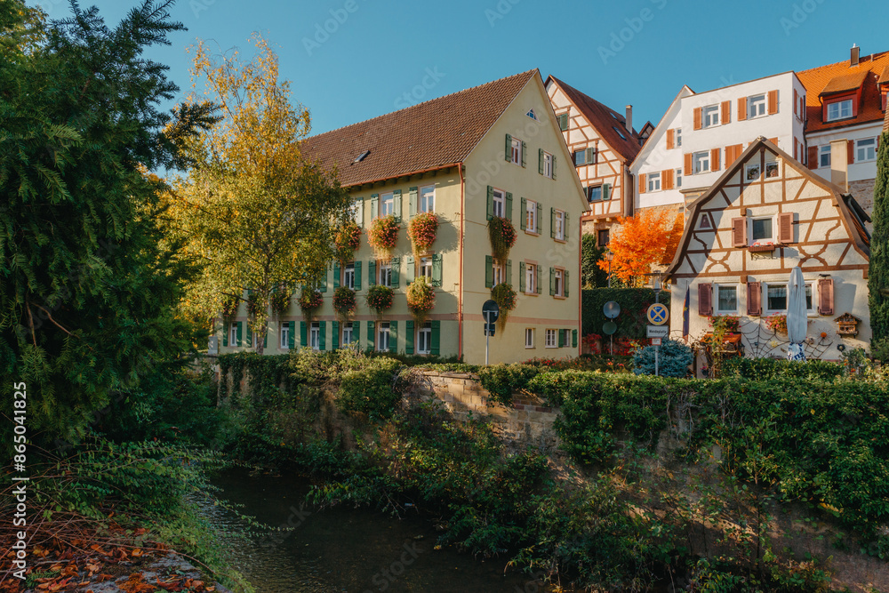 Old national German town house in Bietigheim-Bissingen, Baden-Wuerttemberg, Germany, Europe. Old Town is full of colorful and well preserved buildings. Old national German town house in Bietigheim-Bissingen, Baden-Wuerttemberg, Germany, Europe. Old Town is full of colorful and well preserved buildings.