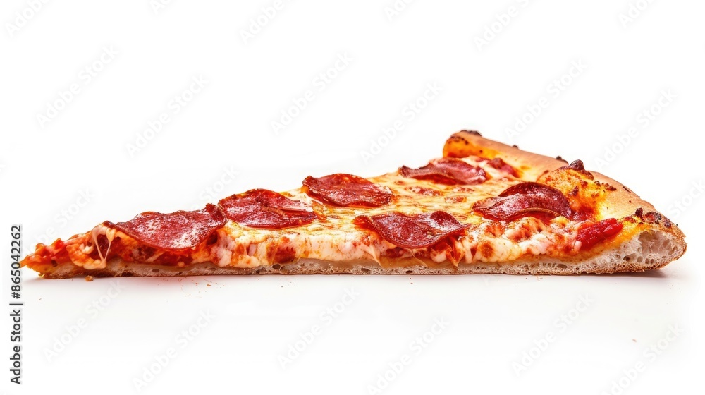 Isolated Side View of Italian Pizza Isolated Side View of Italian Pizza