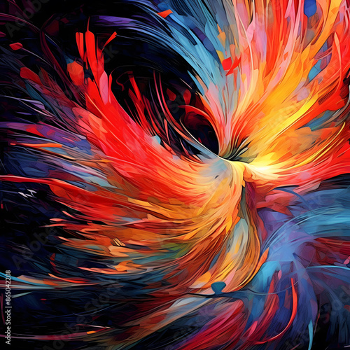 Colorful Abstract Blossom Artwork