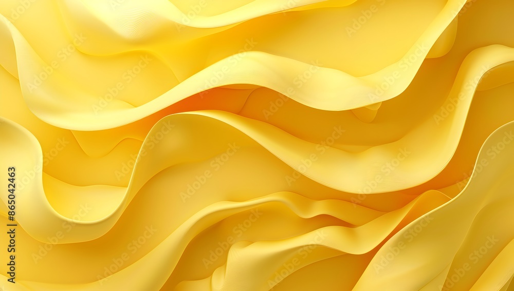 Yellow paper background with waves and curves, simple composition, 3D rendering, close-up, bright colors, abstract art style, high resolution, and rich details Yellow paper background with waves and curves, simple composition, 3D rendering, close-up, bright colors, abstract art style, high resolution, and rich details