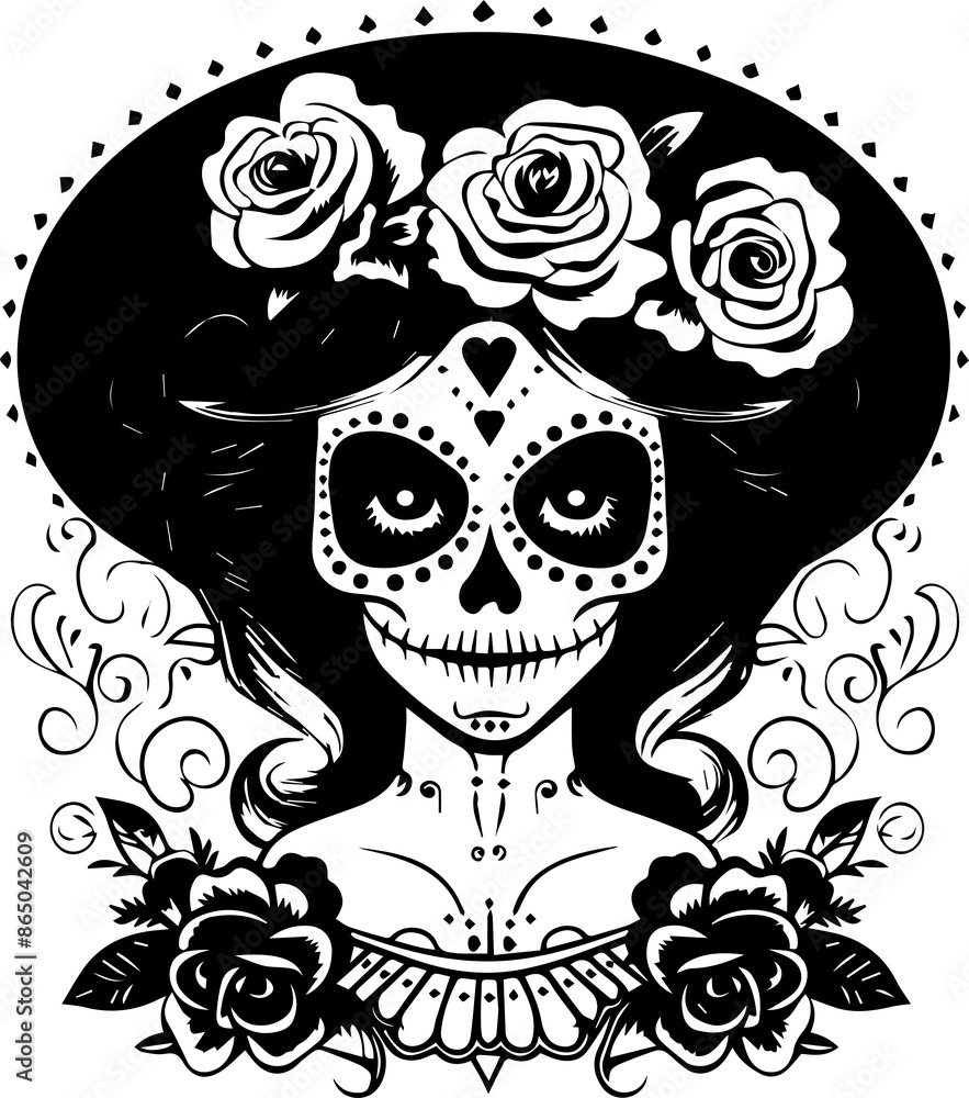 La Catrina Sugar Skull Festival Halloween Day of the Dead Graphics La Catrina Sugar Skull Festival Halloween Day of the Dead Graphics