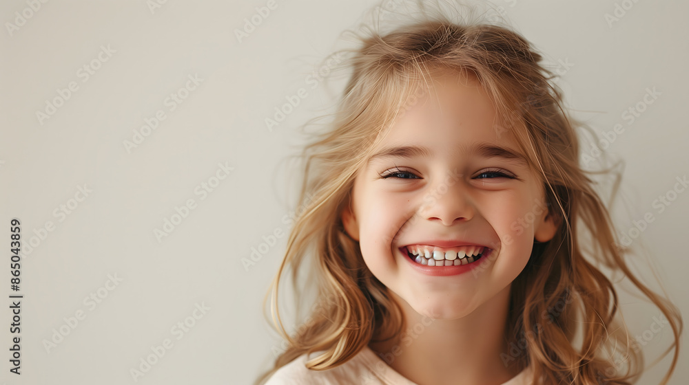 Niña sonriendo sobre un fondo liso Niña sonriendo sobre un fondo liso