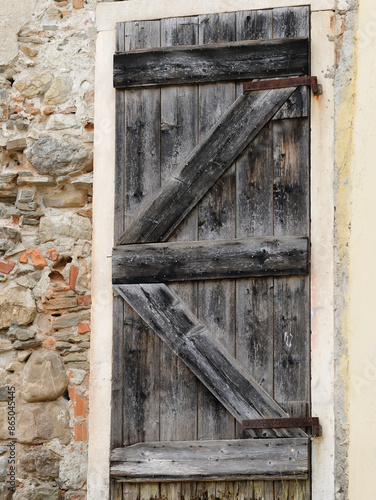 Detail of old wooden door