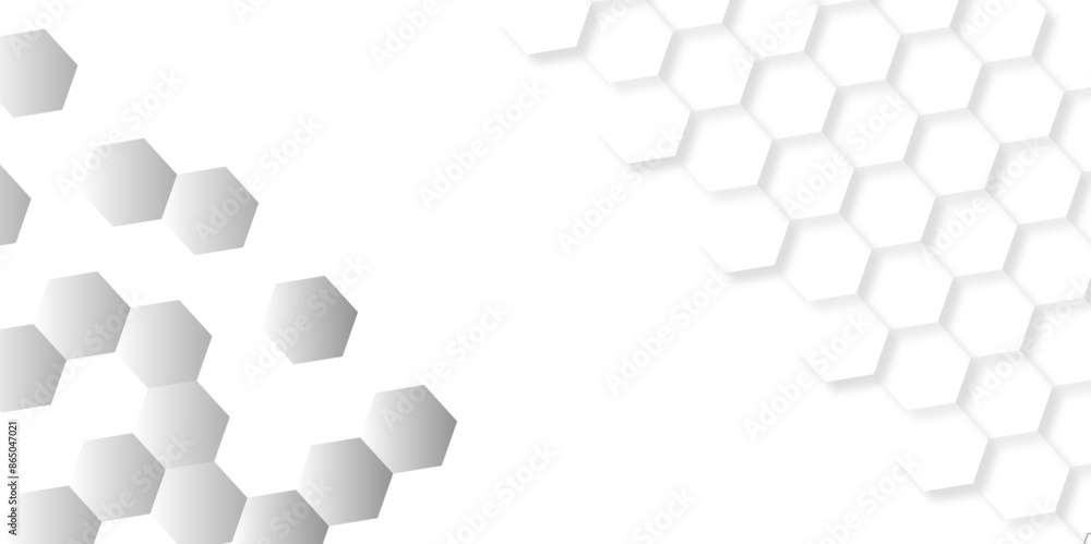 Abstract hexagon background. Futuristic abstract honeycomb mosaic white ...