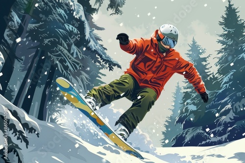 abstract snowboarder © Hakim