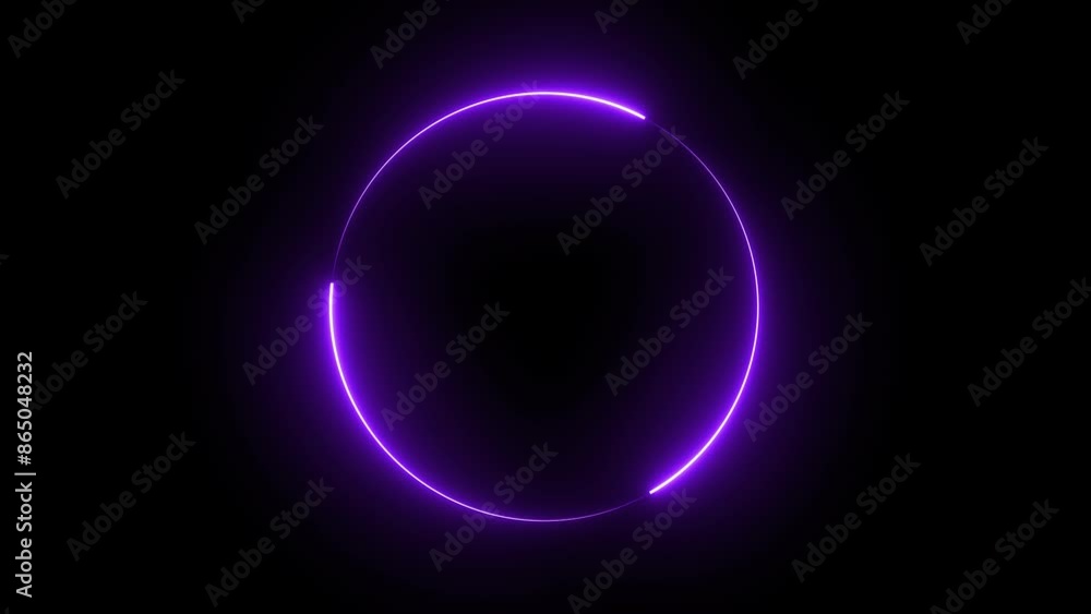Purple neon circle frame loop Purple neon circle frame loop