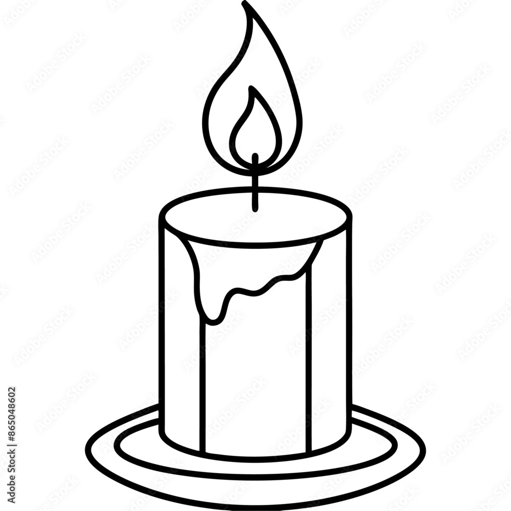 candle outline coloring book page line art illustration digital drawing candle outline coloring book page line art illustration digital drawing