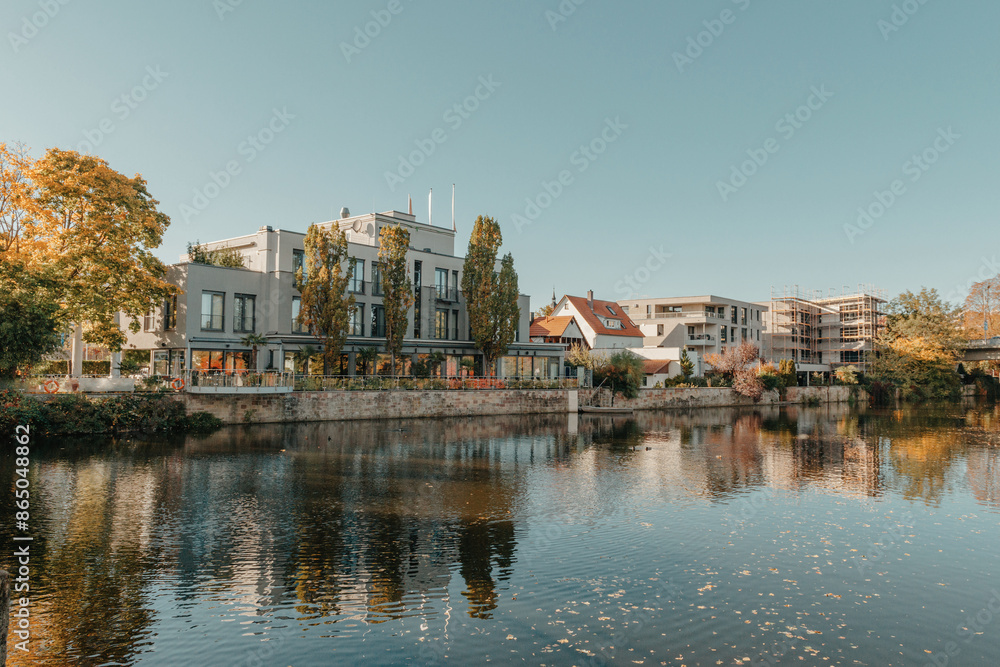 Obraz premium Old national German town house in Bietigheim-Bissingen, Baden-Wuerttemberg, Germany, Europe. Old Town is full of colorful and well preserved buildings.