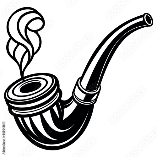 Black-only silhouette of a smoking pipe
