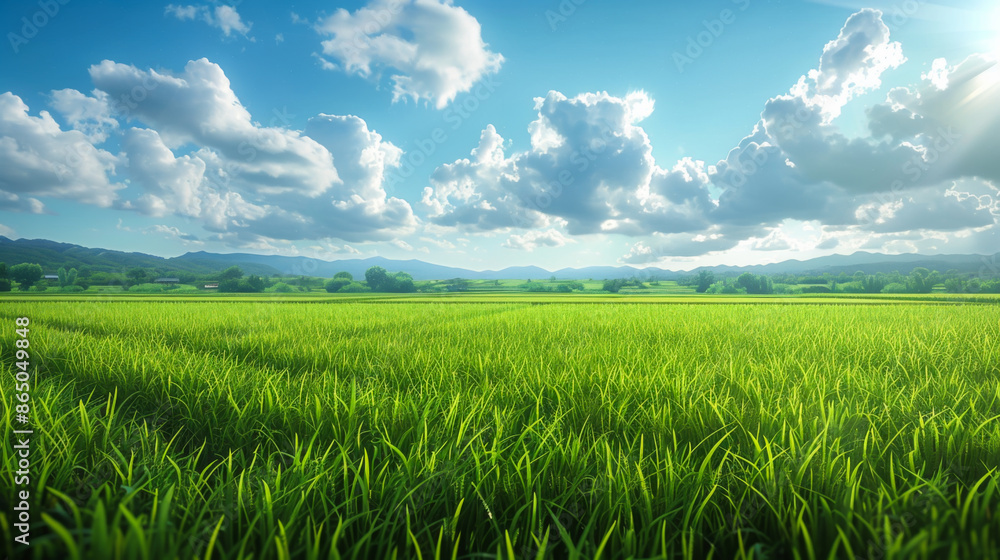 Natural landscape of a green seeded field on a sunny day. Sprouted sprouts on an agricultural field. Agriculture and gardening concept. Natural landscape of a green seeded field on a sunny day. Sprouted sprouts on an agricultural field. Agriculture and gardening concept.