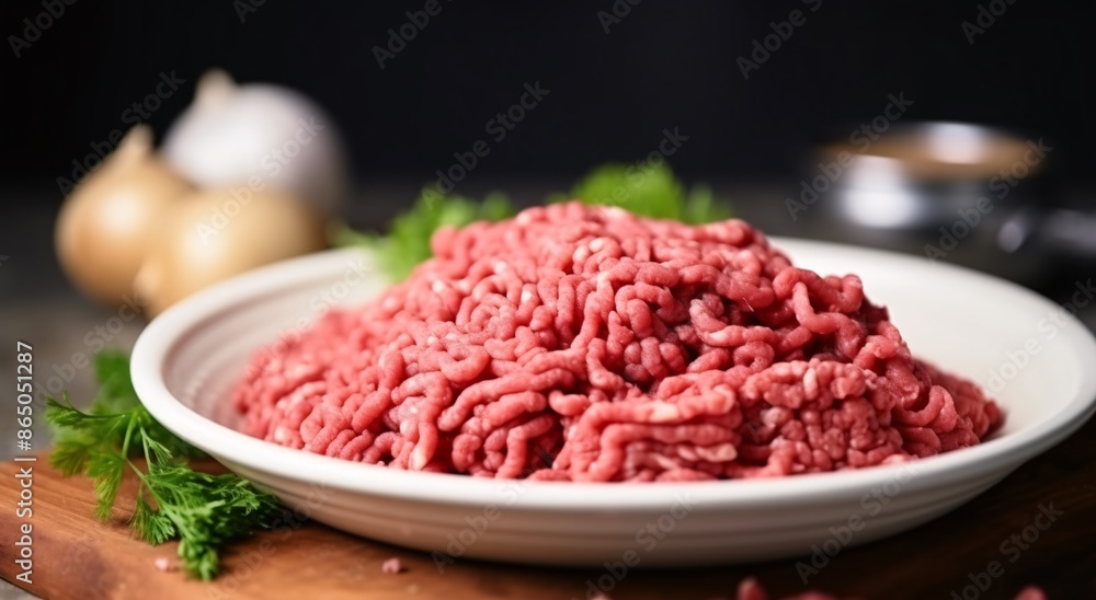 a plate of ground meat a plate of ground meat