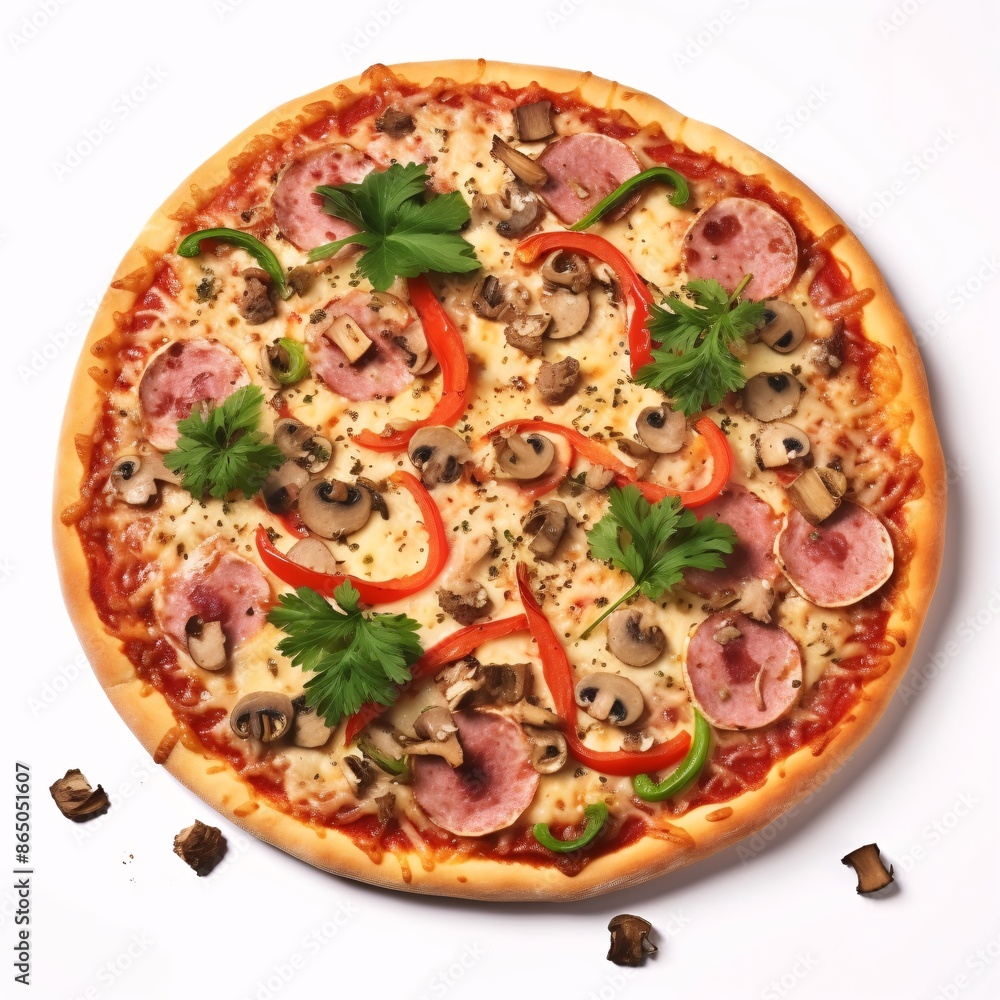 a pizza with mushrooms and pepperoni a pizza with mushrooms and pepperoni