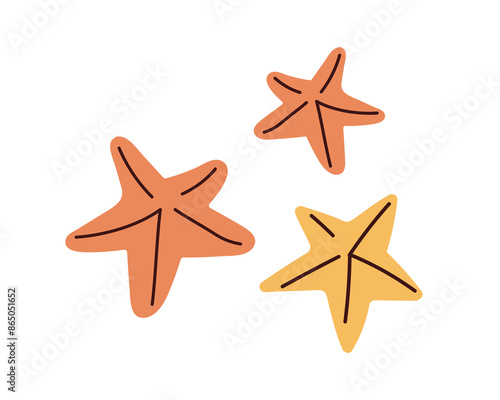 Sea starfishes. Underwater marine star fishes. Undersea ocean animals. Tropic...