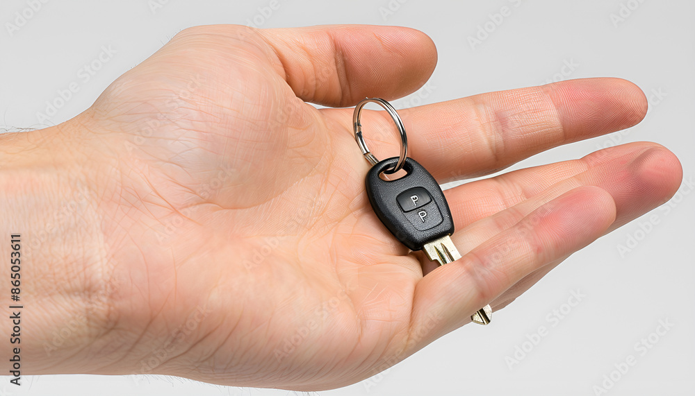 hand holding car remote isolated on white background hand holding car remote isolated on white background
