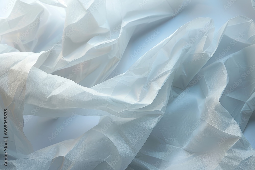 Detailed close-up of delicate sheer white fabric texture, A translucent paper texture with a delicate, sheer quality Detailed close-up of delicate sheer white fabric texture, A translucent paper texture with a delicate, sheer quality