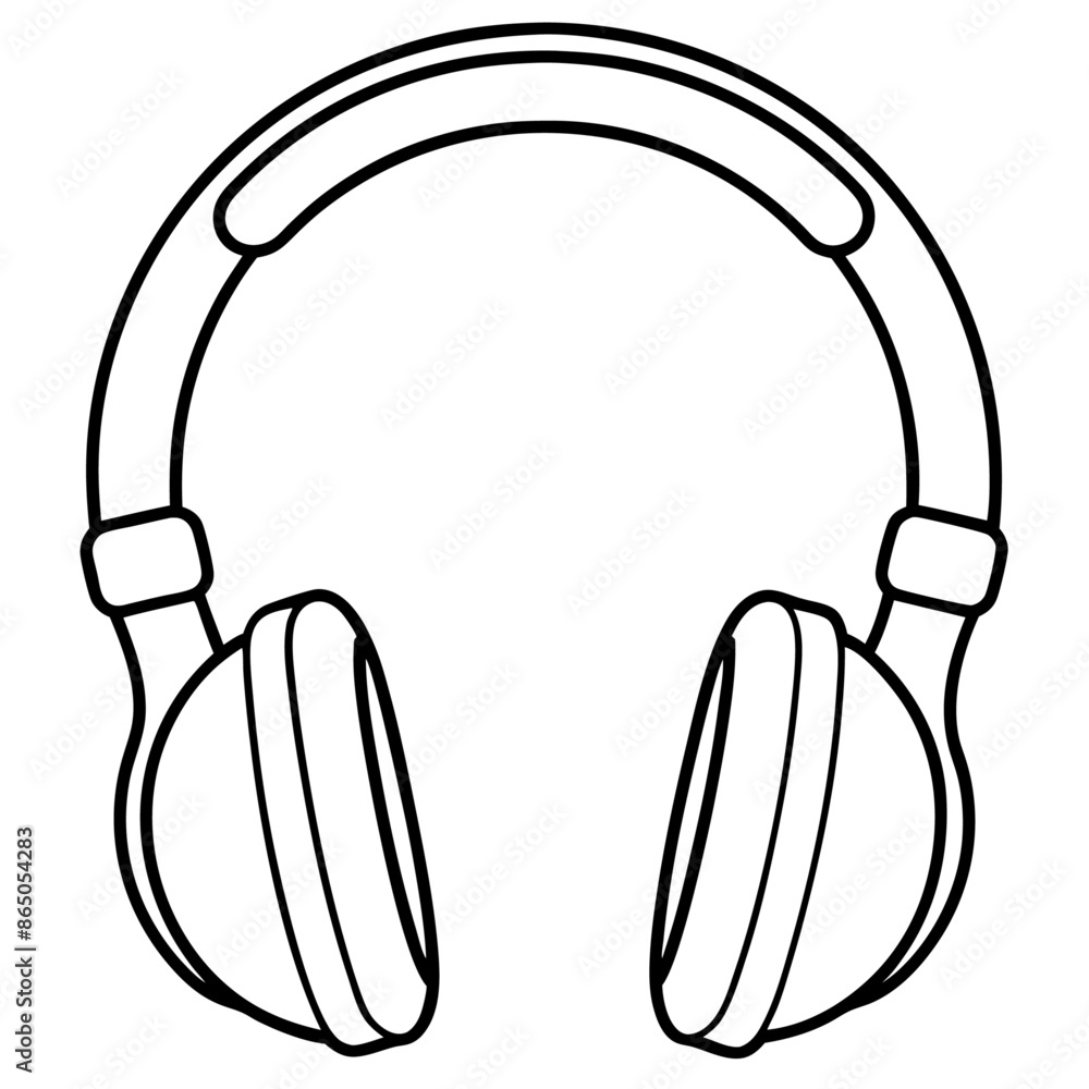 headphones outline coloring book page line art illustration digital drawing headphones outline coloring book page line art illustration digital drawing